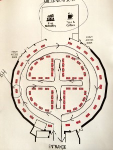 An example of a trade show visitor's routemap.